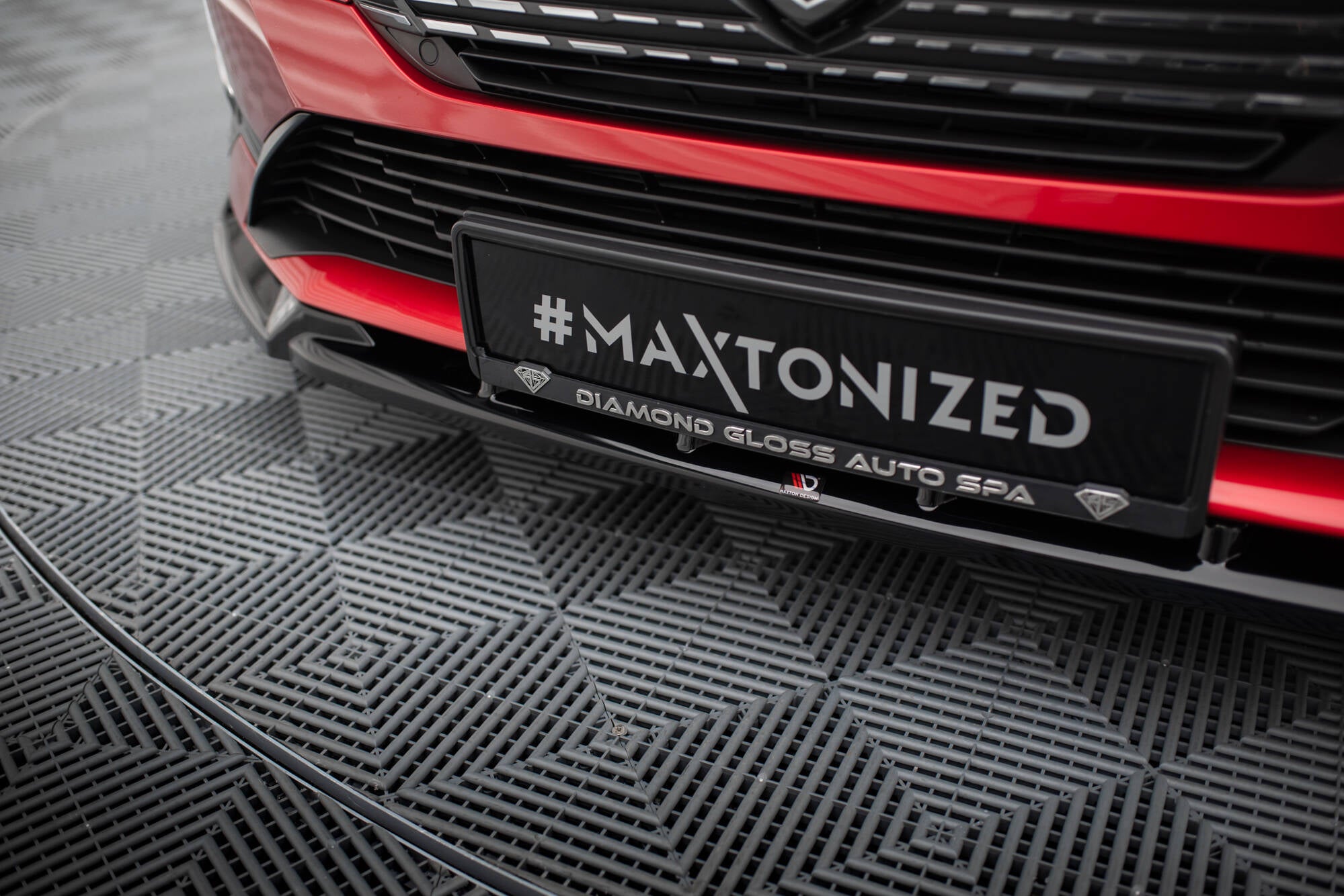 Maxton Design Street+ Spoilerlippe Front Ansatz V.2 passend für Peugeot 308 Mk3 schwarz Hochglanz