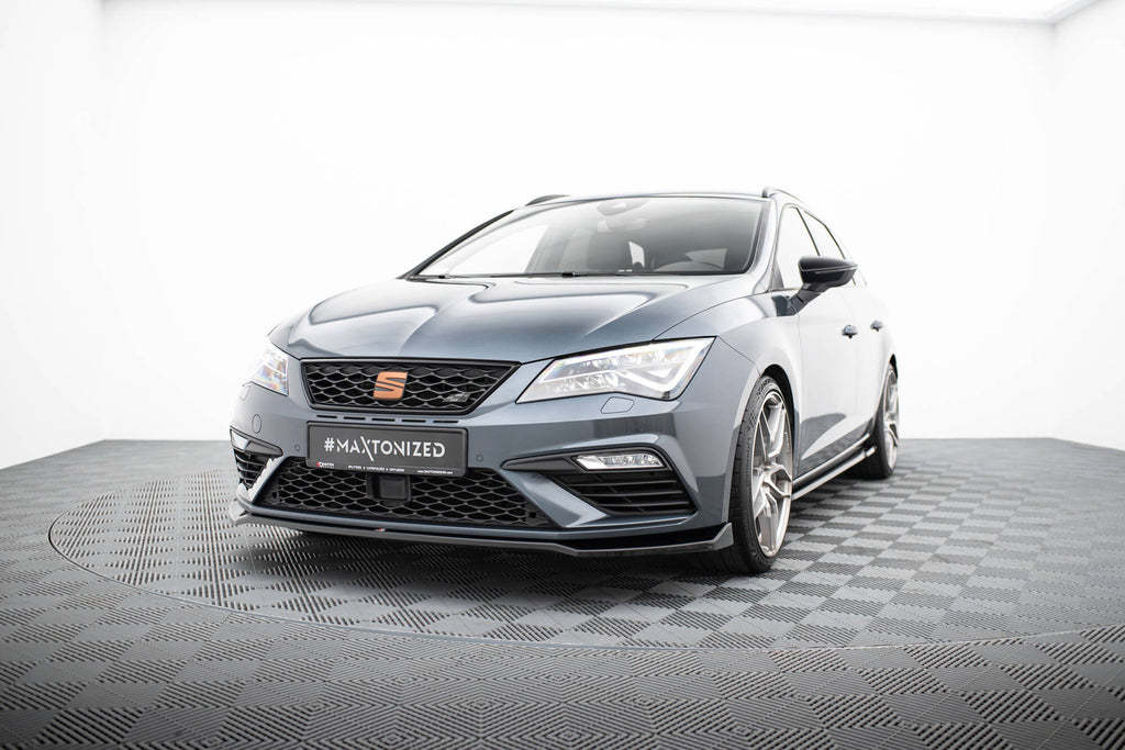 Maxton Design Street+ Spoilerlippe Front Ansatz V.7 passend für Seat Leon Cupra / FR Mk3 FL schwarz Hochglanz