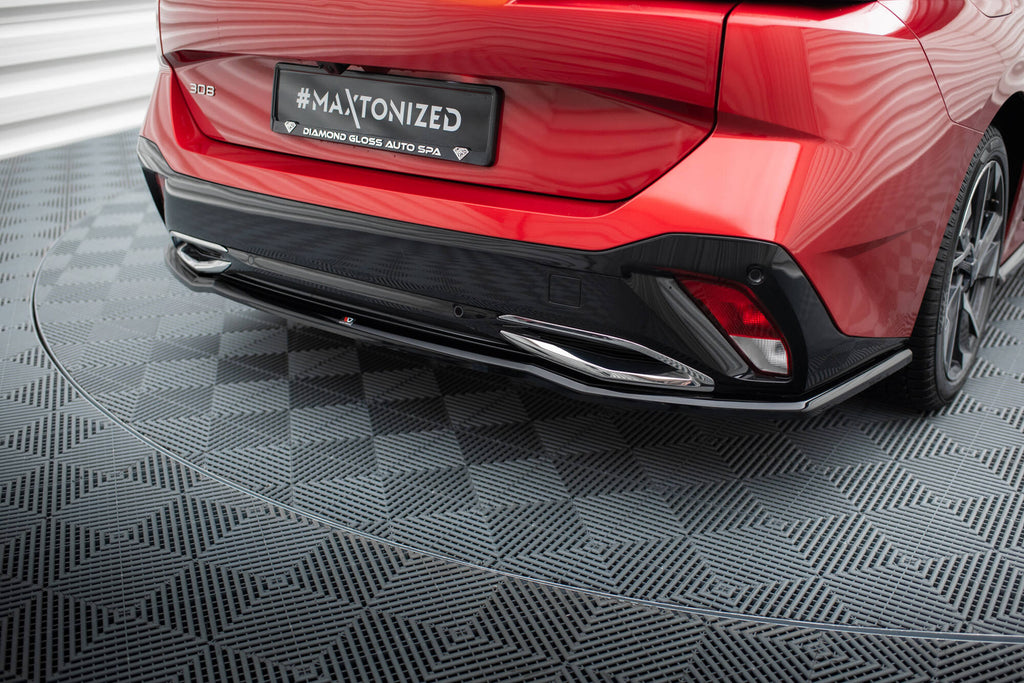 Maxton Design Heckansatz Peugeot 308 Mk3 schwarz Hochglanz für Peugeot 308 Mk3