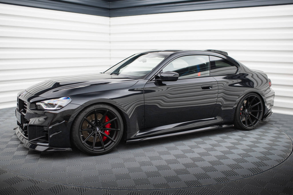 Maxton Design Street+ Seitenschweller Leisten V.2 passend für BMW M2 G87 schwarz Hochglanz