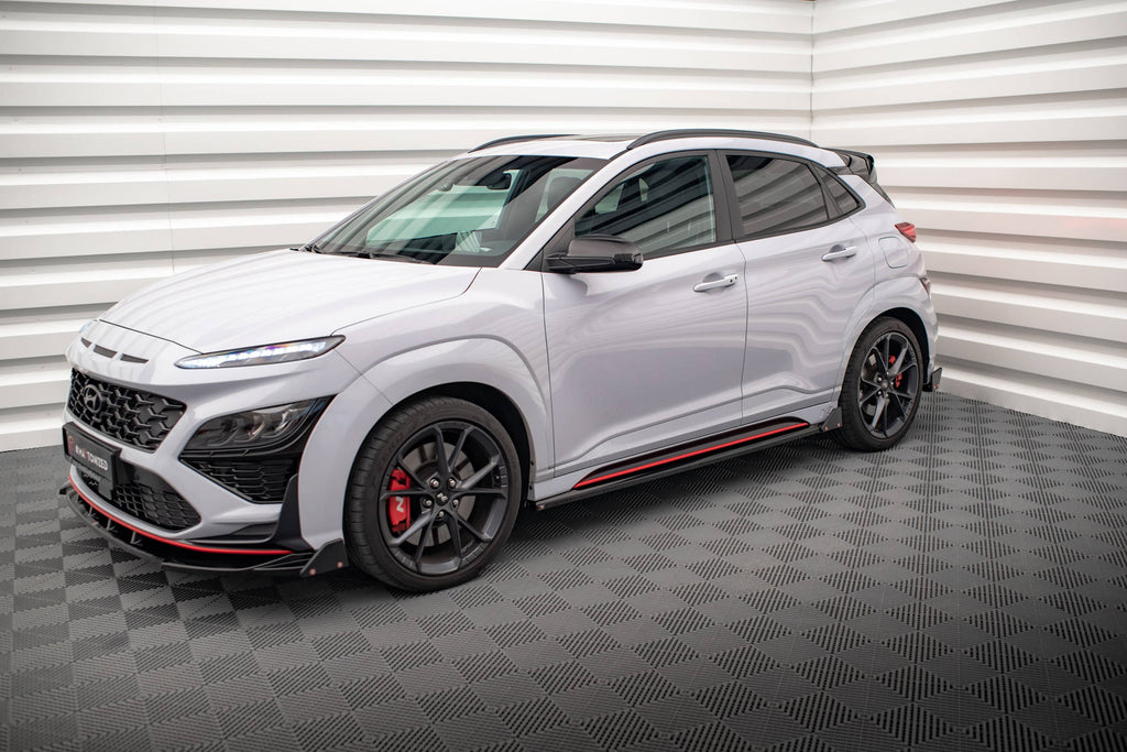 Maxton Design Street+ Seitenschweller Leisten passend für V.1 + Flaps passend für Hyundai Kona N Mk1