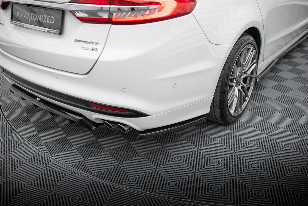 Maxton Design Heck Ansatz Flaps Diffusor passend für Ford Mondeo Sport Mk5 Facelift / Fusion Sport Mk2 Facelift schwarz Hochglanz