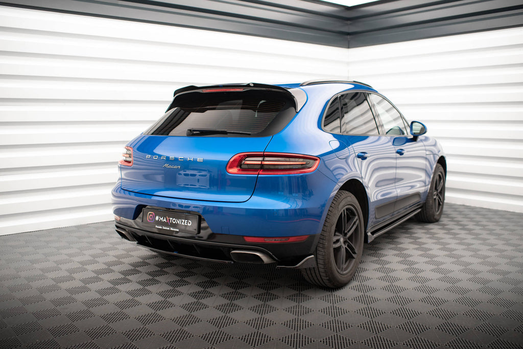 Maxton Design Heck Ansatz Flaps Diffusor passend für Porsche Macan Mk1 schwarz Hochglanz
