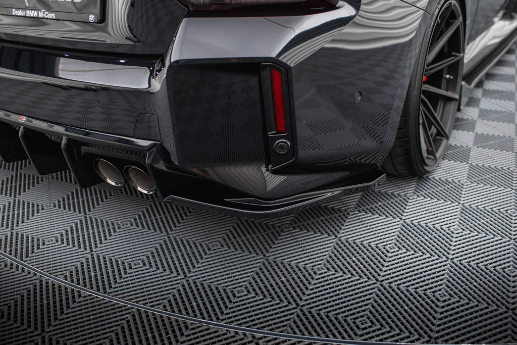 Maxton Design Heck Ansatz Flaps Diffusor V.3 passend für (Für heckansatz v.1) BMW M2 G87 schwarz Hochglanz