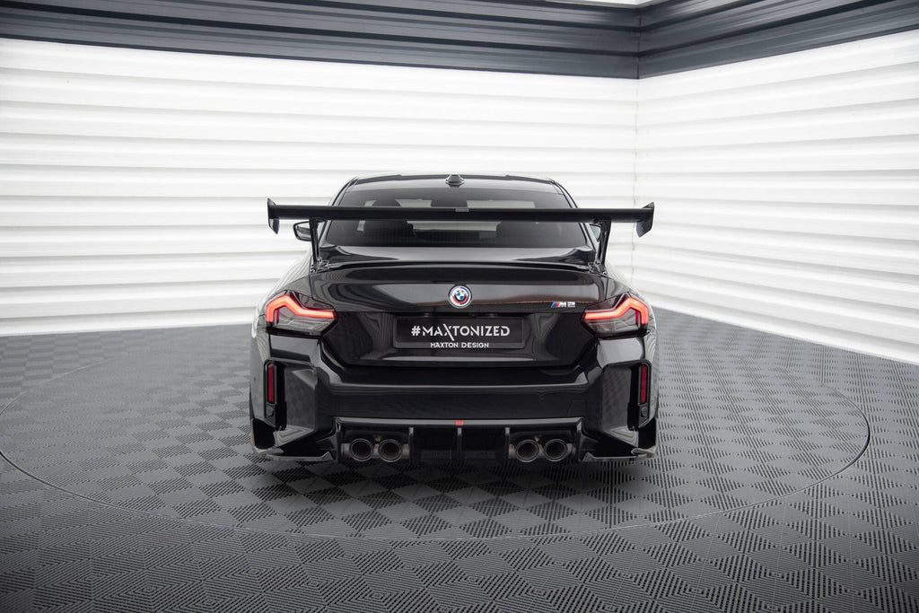 Maxton Design Carbon Fiber Spoiler With External Brackets Uprights +LED light BMW M2 G87 / M240i / 2 M-Paket / 2 Standard G42 für BMW 2er G42