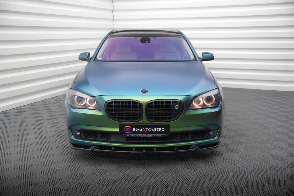 Maxton Design Street+ Spoilerlippe Front Ansatz V.2 passend für BMW 7 F01 schwarz Hochglanz
