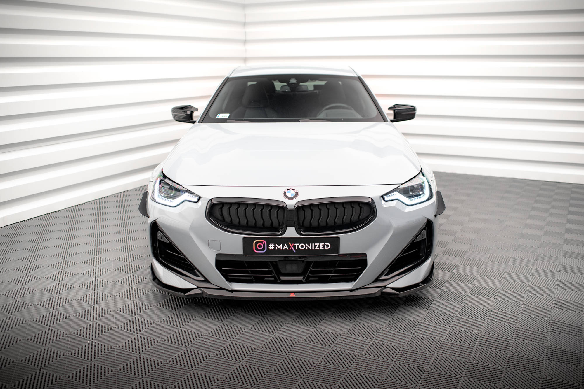 Maxton Design Street+ Spoilerlippe Front Ansatz V.1 passend für BMW 2 Coupe M-Paket / M240i G42 schwarz Hochglanz