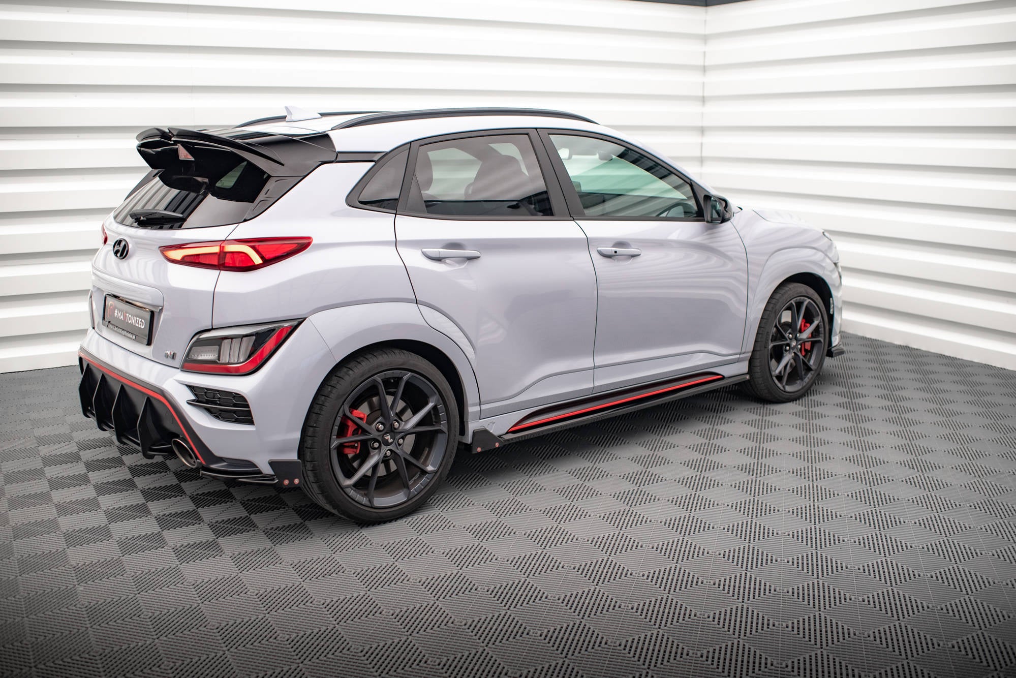 Maxton Design Street+ Seitenschweller Leisten passend für V.1 + Flaps passend für Hyundai Kona N Mk1