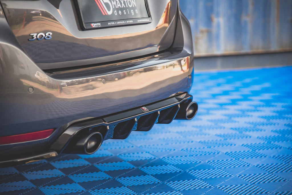 Maxton Design Diffusor Heck Ansatz + Endrohre passend für Peugeot 308 SW Mk2