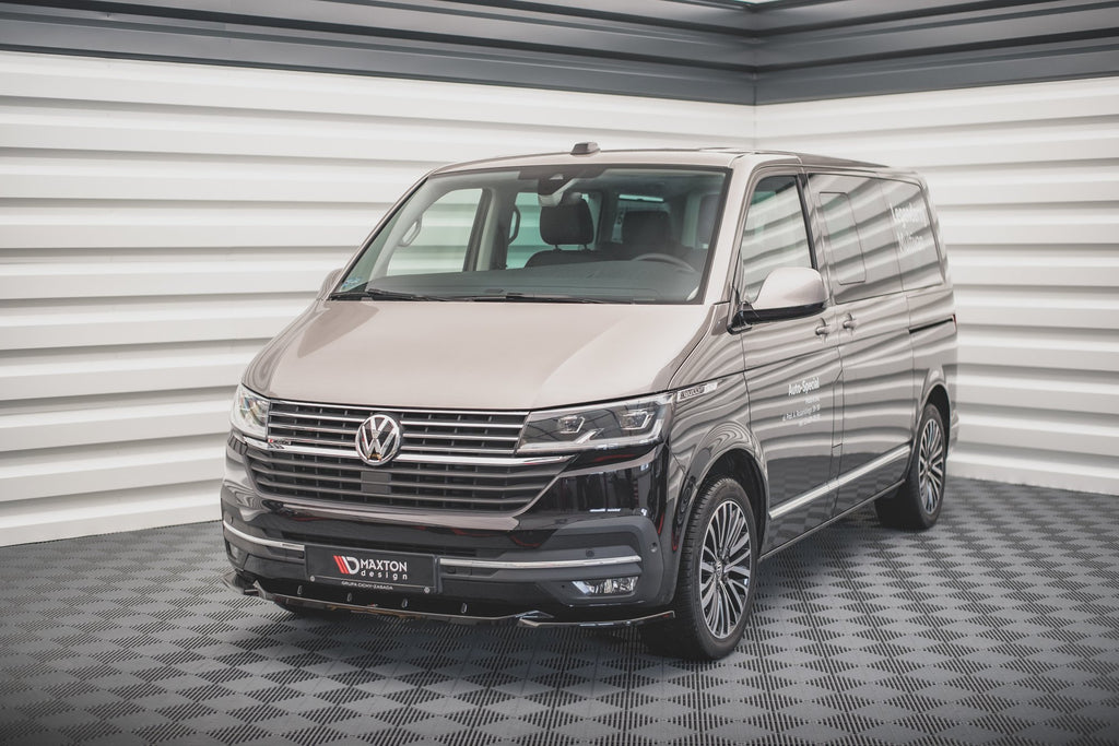 Maxton Design Street+ Spoilerlippe Front Ansatz V.2 passend für VW T6.1 schwarz Hochglanz