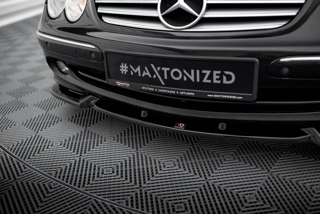Maxton Design Street+ Spoilerlippe Front Ansatz V.2 passend für Mercedes-Benz CLK W209 schwarz Hochglanz