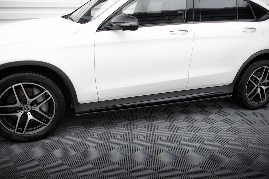 Maxton Design Street+ Seitenschweller Leisten passend für V.3 passend für Mercedes-Benz GLC Coupe AMG-Line C253 schwarz Hochglanz