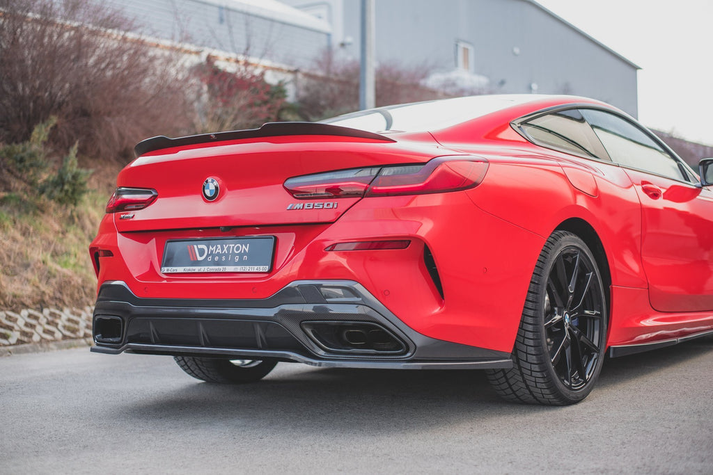 Maxton Design Mittlerer Diffusor Heck Ansatz für BMW 8 Coupe M-Paket G15 Carbon Look