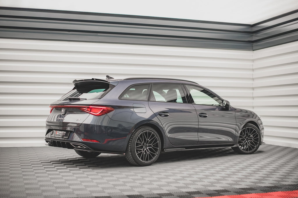 Maxton Design Street+ Seitenschweller Leisten V.2 passend für Seat Leon FR ST / Hatchback Mk4 / Cupra Leon ST / Hatchback Mk1 / Mk1 Facelift schwarz Hochglanz