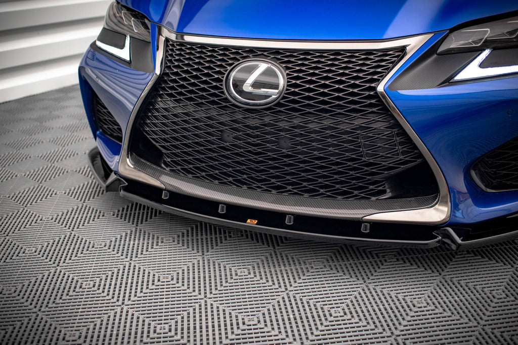 Maxton Design Street+ Spoilerlippe Front Ansatz V.1 passend für Lexus GS F Mk4 Facelift schwarz Hochglanz