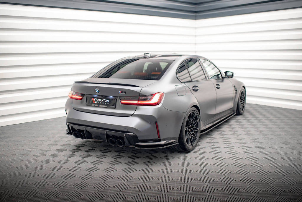 Maxton Design Heck Ansatz Flaps Diffusor V.1 passend für BMW M3 Limousine / Touring G80 / G81 schwarz Hochglanz
