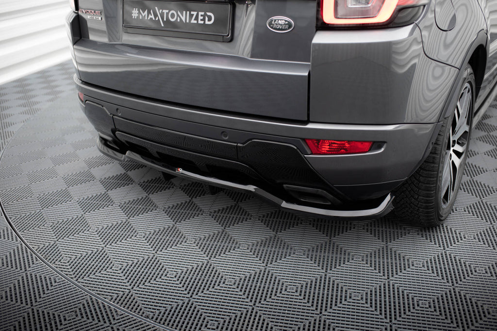 Maxton Design Street+ Mittlerer Diffusor RACE passend für Land Rover Range Rover Evoque HSE Dynamic Mk1 Facelift schwarz Hochglanz