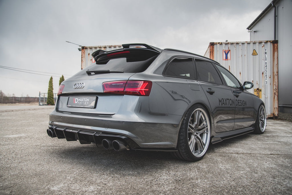 Maxton Design Diffusor Heck Ansatz V.1 passend für Audi S6 C7 Facelift schwarz Hochglanz