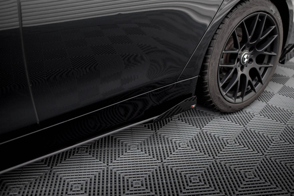 Maxton Design Seitenschweller Flaps passend für BMW 4er Gran Coupe F36 schwarz Hochglanz