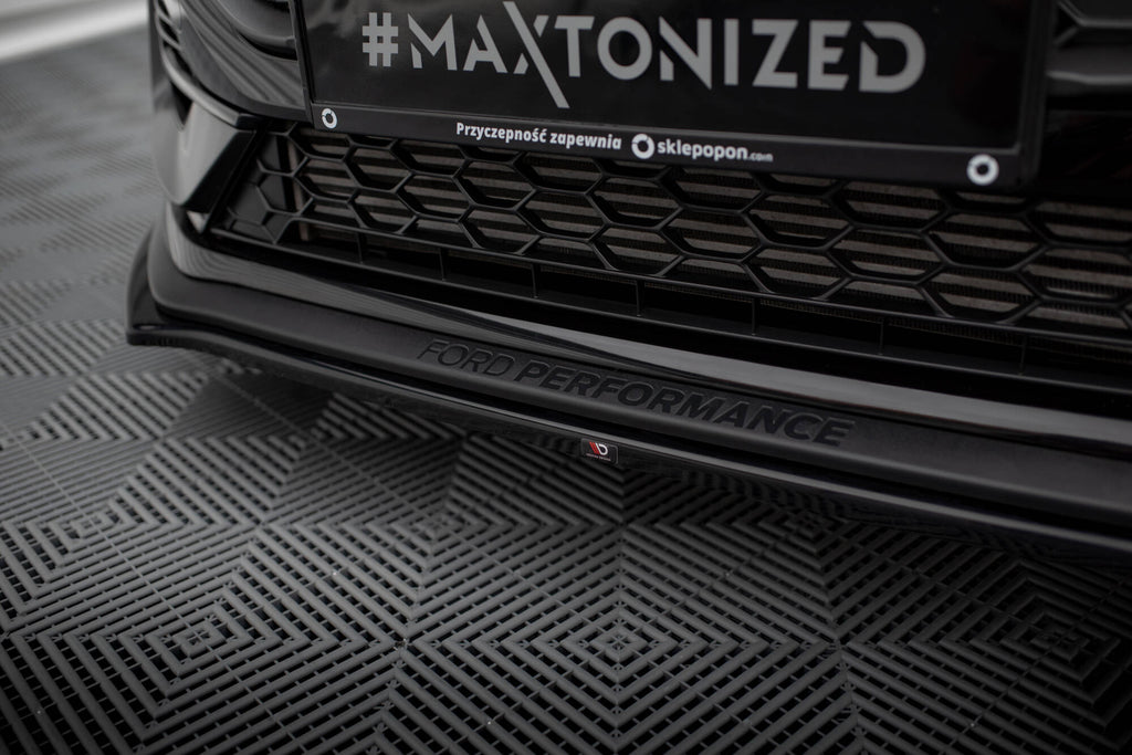 Maxton Design Street+ Spoilerlippe Front Ansatz V.1 passend für Ford Fiesta ST / ST-line Mk8 Facelift schwarz Hochglanz