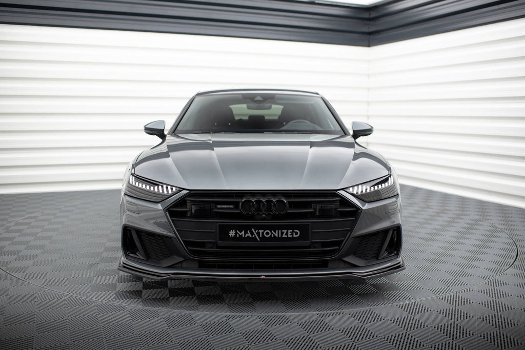 Maxton Design Street+ Spoilerlippe Front Ansatz V.1 passend für Audi A7 S-Line C8 / S7 C8 / C8 Facelift / S7 Facelift schwarz Hochglanz
