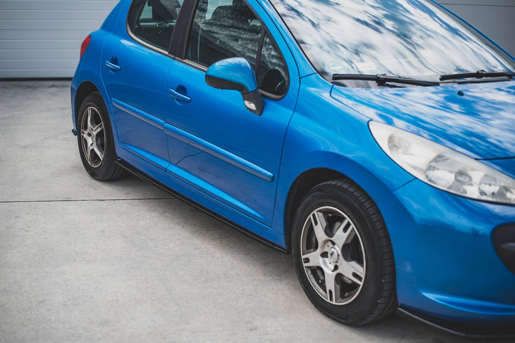 Maxton Design Street+ Seitenschweller Leisten passend für Peugeot 207 Sport schwarz Hochglanz