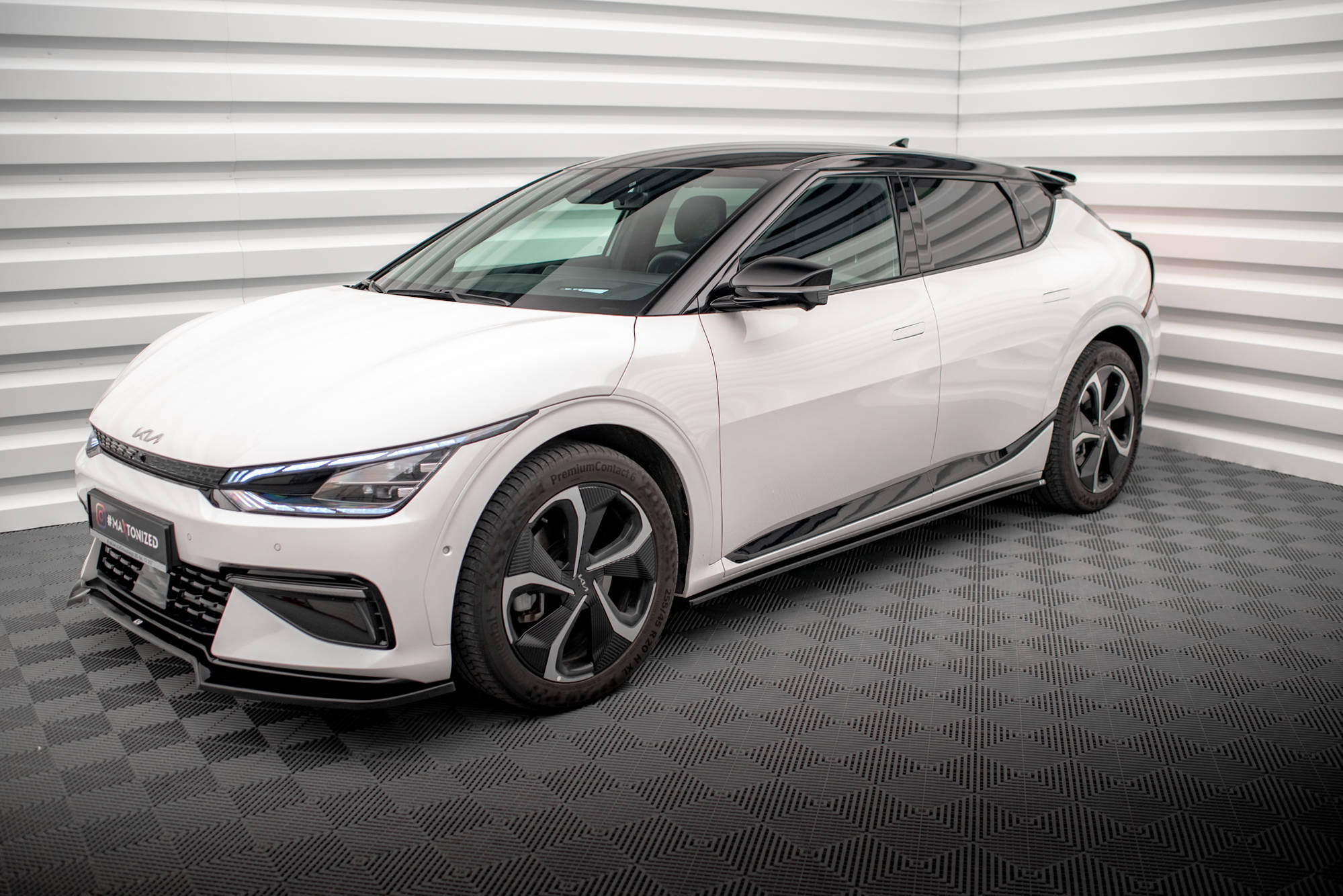 Maxton Design Street+ Seitenschweller Leisten passend für Kia EV6 GT-Line Mk1 schwarz Hochglanz