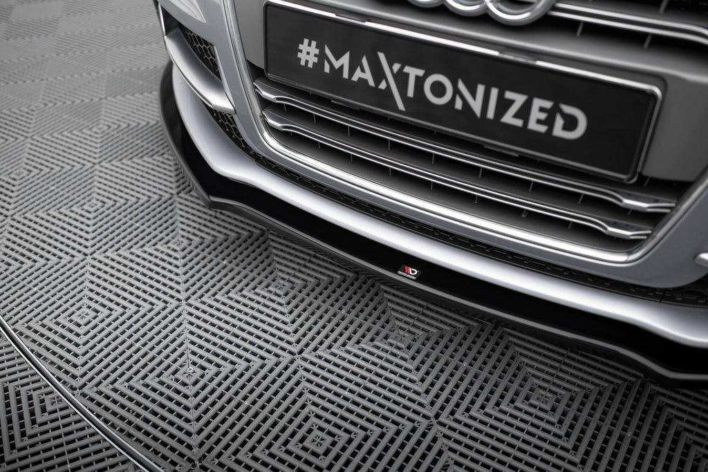 Maxton Design Street+ Spoilerlippe Front Ansatz V.1 passend für Audi TT S / TT S-Line 8J Facelift schwarz Hochglanz