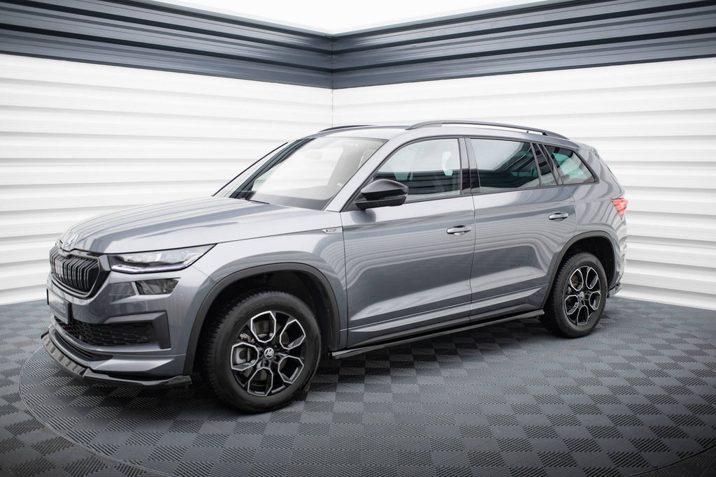 Maxton Design Street+ Seitenschweller Leisten passend für Skoda Kodiaq Sportline Mk1 Facelift schwarz Hochglanz