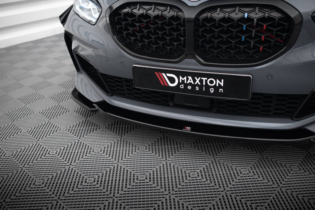 Maxton Design Street+ Spoilerlippe Front Ansatz V.3 passend für BMW 1er M-Paket/ M135i / 128ti F40 schwarz Hochglanz