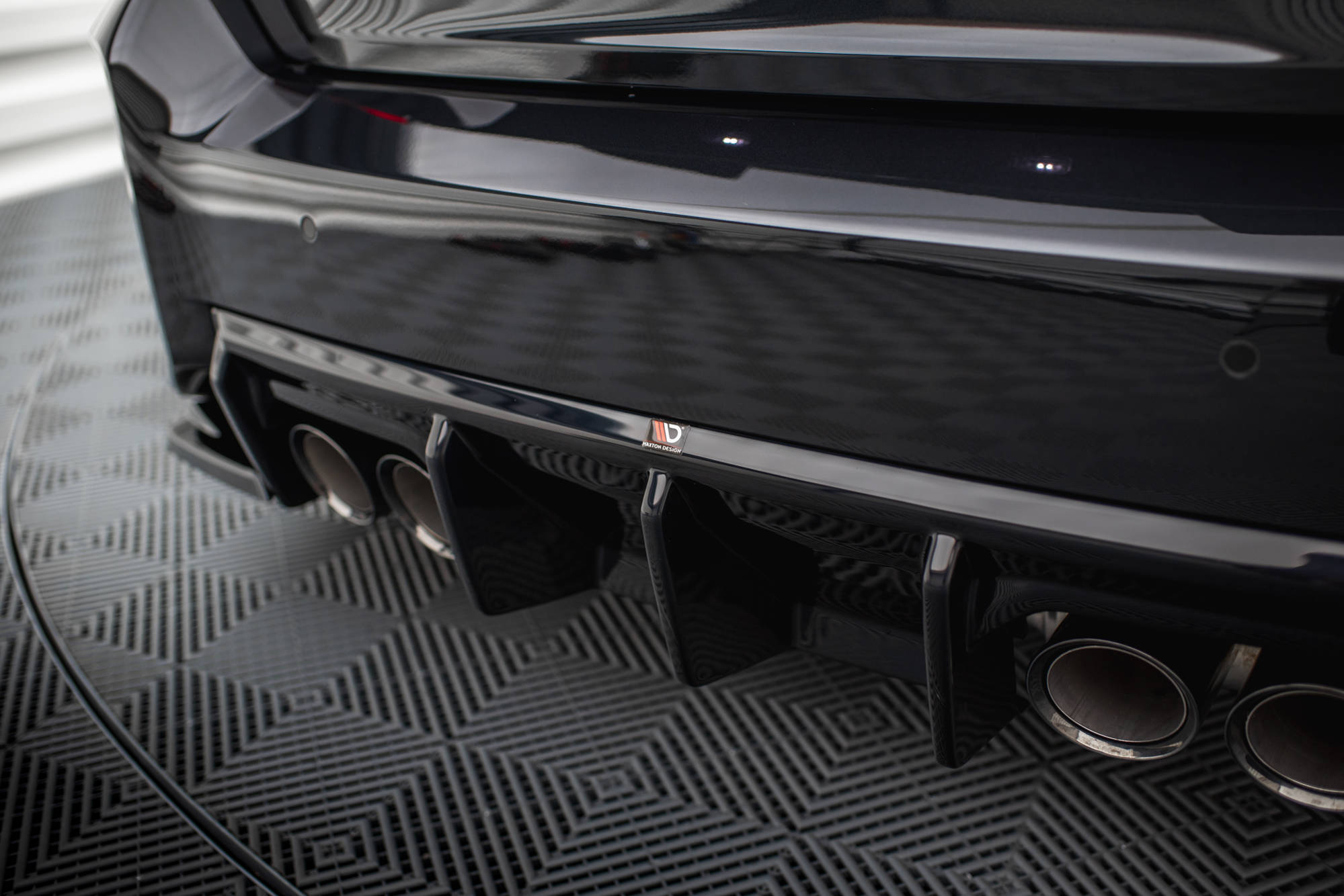 Maxton Design Diffusor Heck Ansatz V.1 passend für BMW M2 G87 schwarz Hochglanz