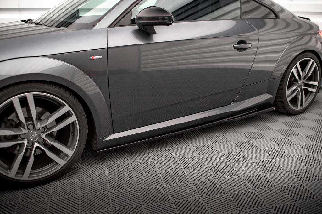 Maxton Design Street+ Seitenschweller Leisten passend für Audi TT S-Line 8S schwarz Hochglanz