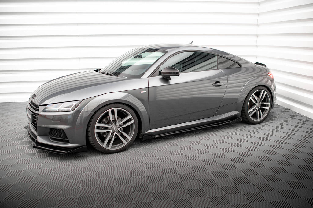 Maxton Design Street Pro Street+ Seitenschweller Leisten + Flaps passend für Audi TT S / S-Line 8S schwarz Hochglanz