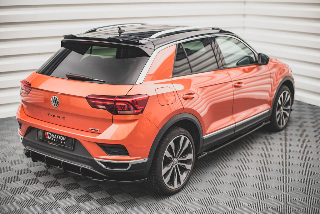 Maxton Design Heck Ansatz Flaps Diffusor passend für VW T-Roc Mk1 schwarz Hochglanz