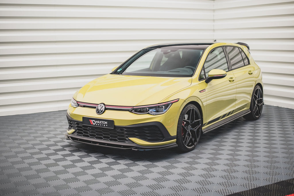 Maxton Design Street+ Spoilerlippe Front Ansatz V.2 passend für VW Golf GTI Clubsport Mk8 schwarz Hochglanz