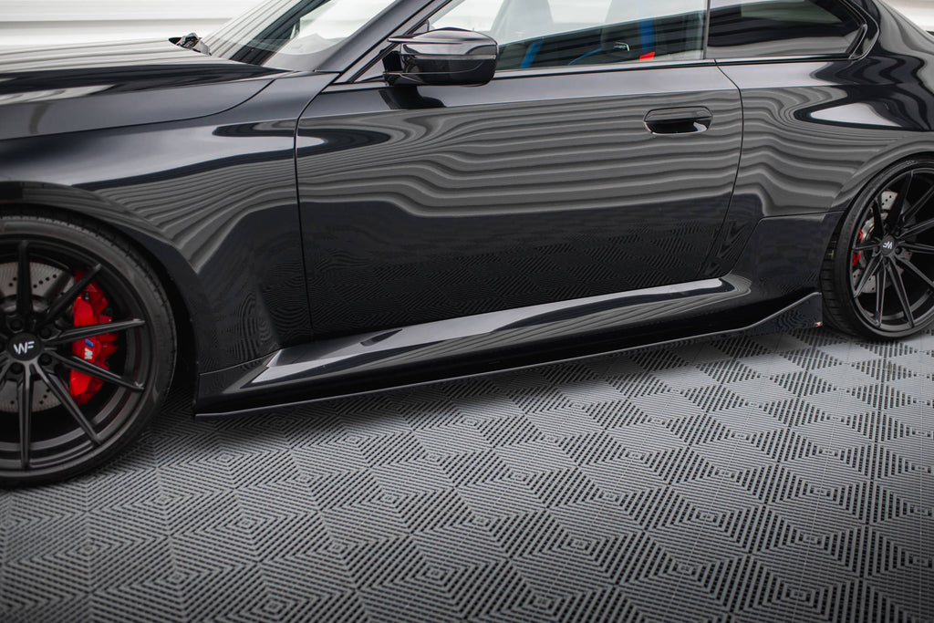 Maxton Design Street+ Seitenschweller Leisten passend für V.4 BMW M2 G87 schwarz Hochglanz