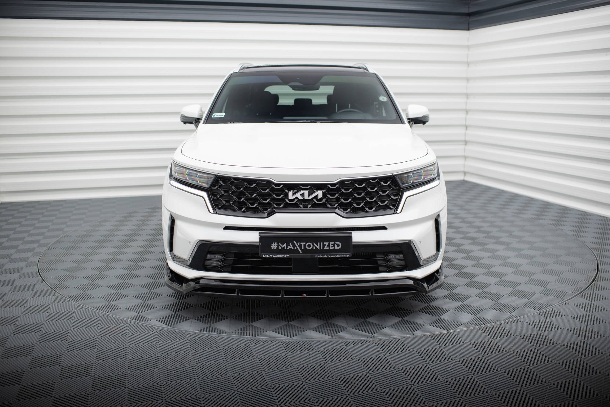 Maxton Design Street+ Spoilerlippe Front Ansatz passend für Kia Sorento Mk4 schwarz Hochglanz