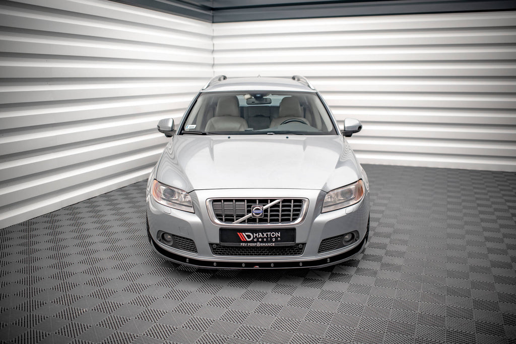 Maxton Design Street+ Spoilerlippe Front Ansatz V.1 passend für Volvo V70 Mk3 schwarz Hochglanz