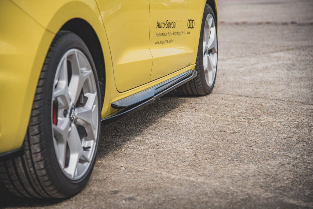 Maxton Design Street+ Seitenschweller Leisten passend für Audi A1 S-Line GB schwarz Hochglanz