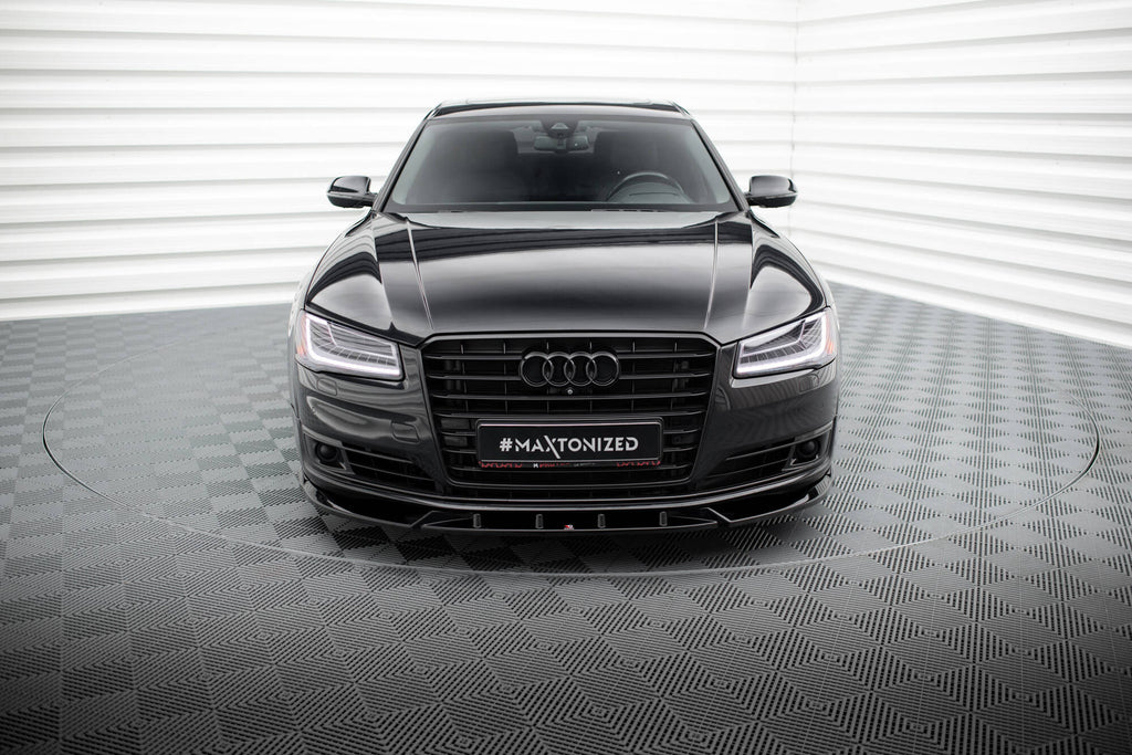 Maxton Design Street+ Spoilerlippe Front Ansatz passend für Audi A8 D4 Facelift schwarz Hochglanz