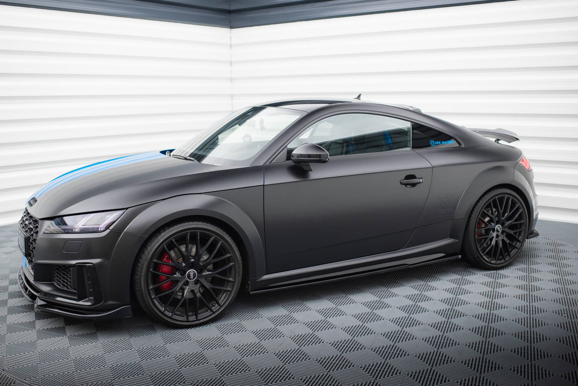 Maxton Design Street+ Seitenschweller Leisten passend für Audi TT S / TT S-Line 8S Facelift schwarz Hochglanz