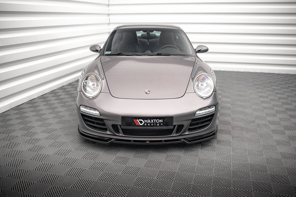 Maxton Design Street+ Spoilerlippe Front Ansatz V.2 passend für Porsche 911 Carrera GTS 997 Facelift schwarz Hochglanz
