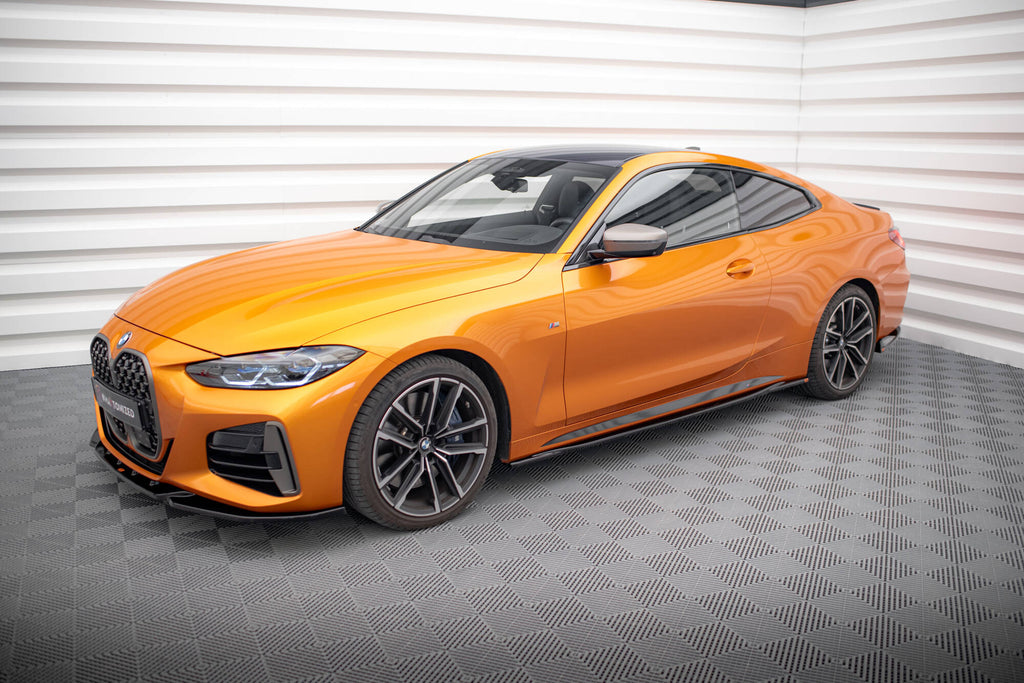 Maxton Design Street+ Seitenschweller Leisten passend für V.3 passend für BMW 4er M-Paket / M440i G22 / G23 / G22 Facelift / G23 Facelift schwarz Hochglanz