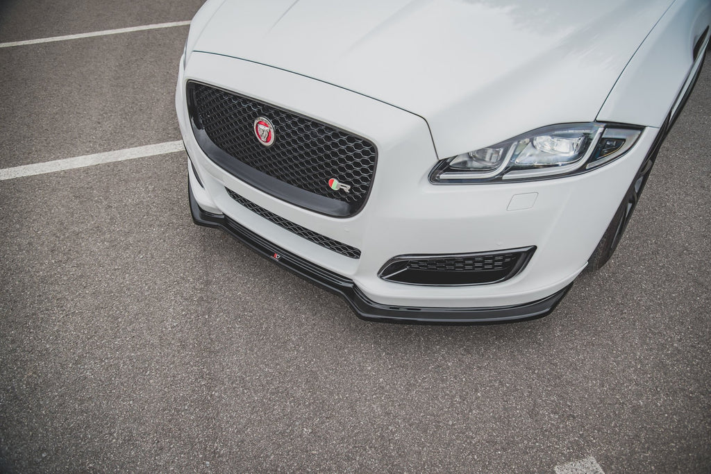 Maxton Design Street+ Spoilerlippe Front Ansatz passend für Jaguar XJ R-Sport X351 Facelift schwarz Hochglanz