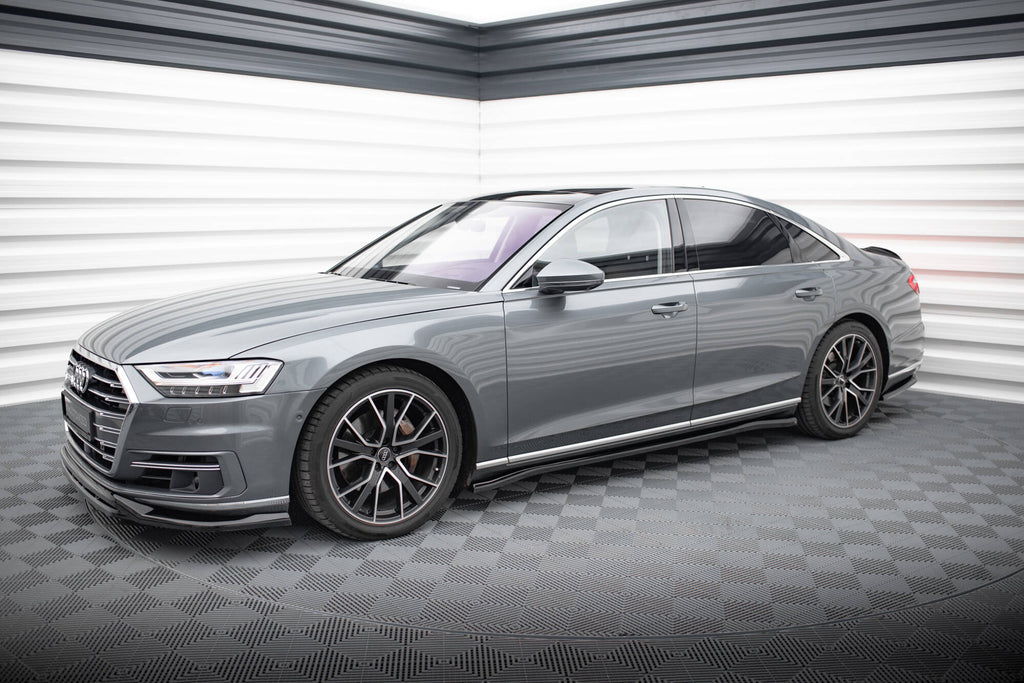 Maxton Design Street+ Seitenschweller Leisten passend für Audi A8 D5 schwarz Hochglanz