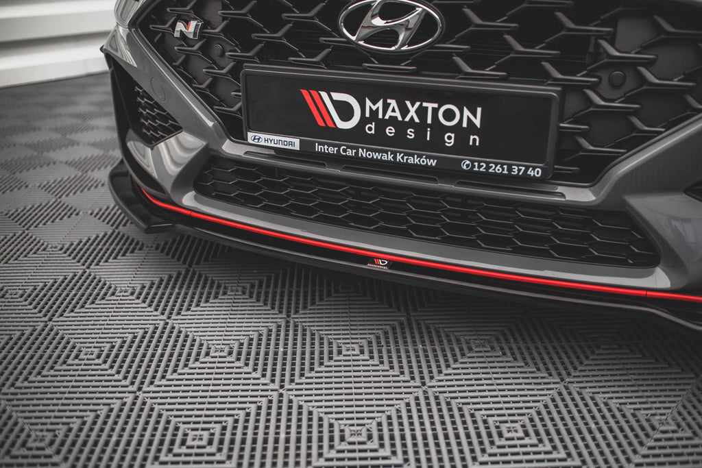 Maxton Design Street+ Spoilerlippe Front Ansatz V.3 passend für Hyundai I30 N / I30 N-Line Hatchback/Fastback Mk3 Facelift schwarz Hochglanz
