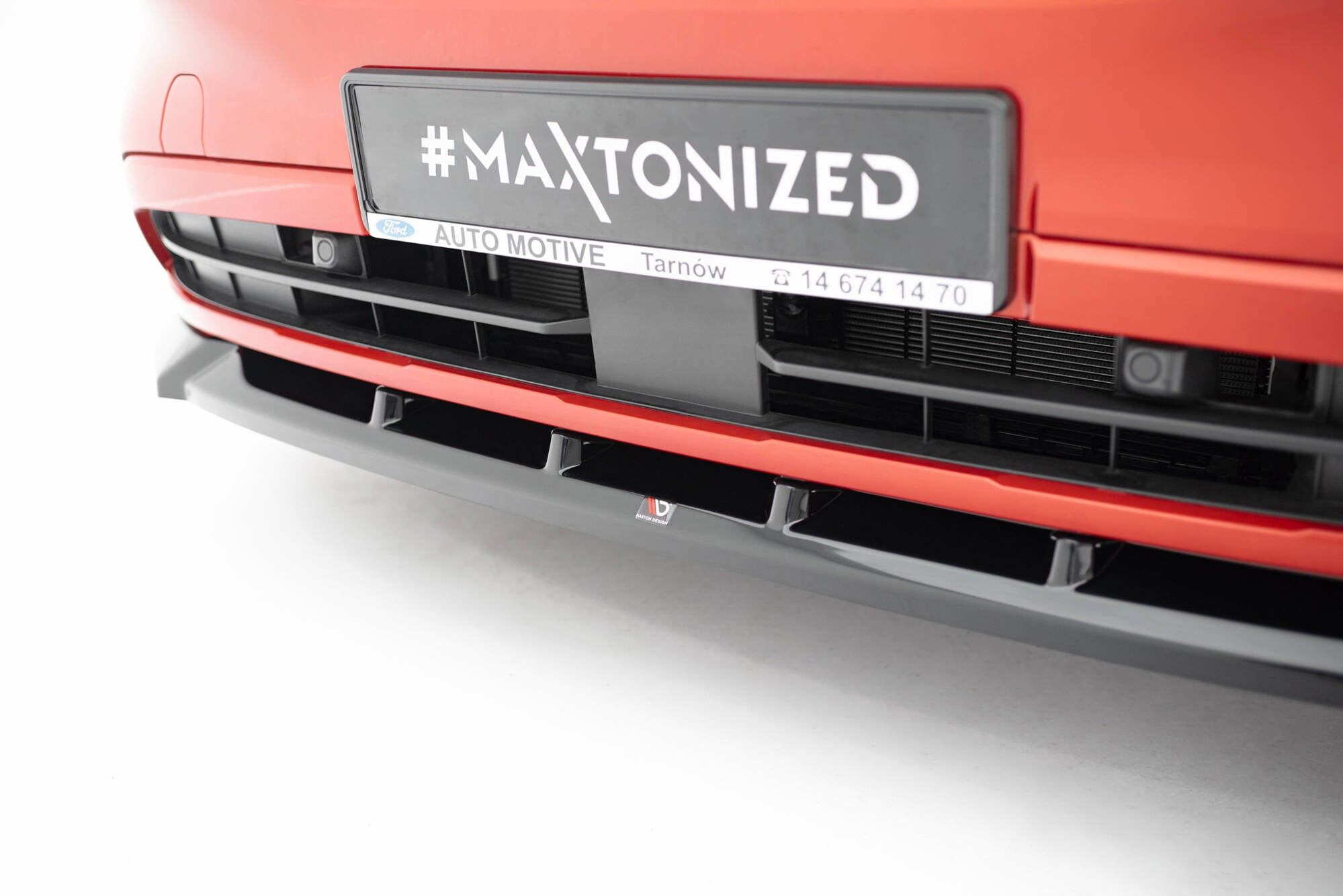 Maxton Design Street+ Spoilerlippe Front Ansatz passend für V.1 Ford Transit Custom / Tourneo Custom Mk2 schwarz Hochglanz