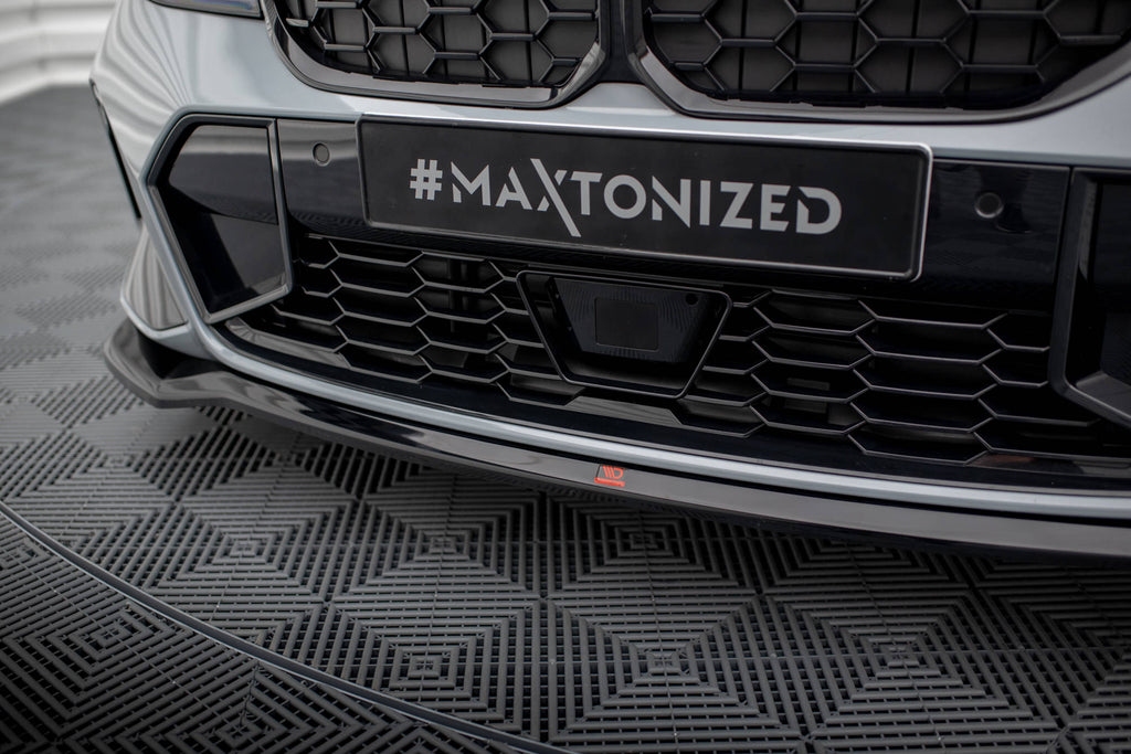 Maxton Design Street+ Spoilerlippe Front Ansatz V.2 passend für BMW 3er M340i / M-Paket G20 / G21 Facelift schwarz Hochglanz