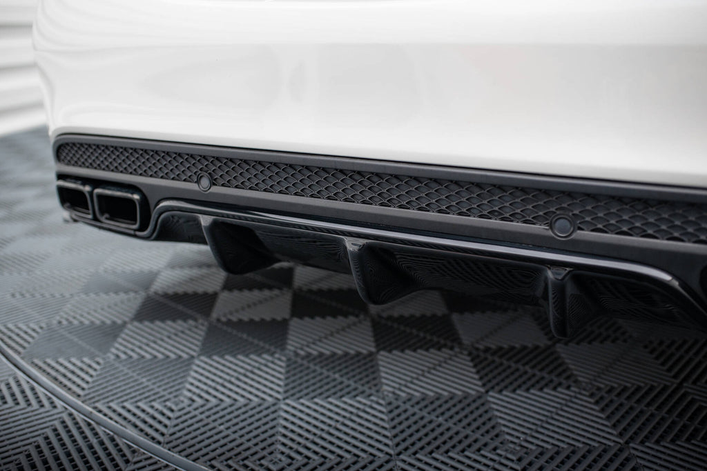 Maxton Design Diffusor Heck Ansatz passend für Mercedes C-Klasse Limousine / Kombi W205 / S205 63 AMG schwarz Hochglanz