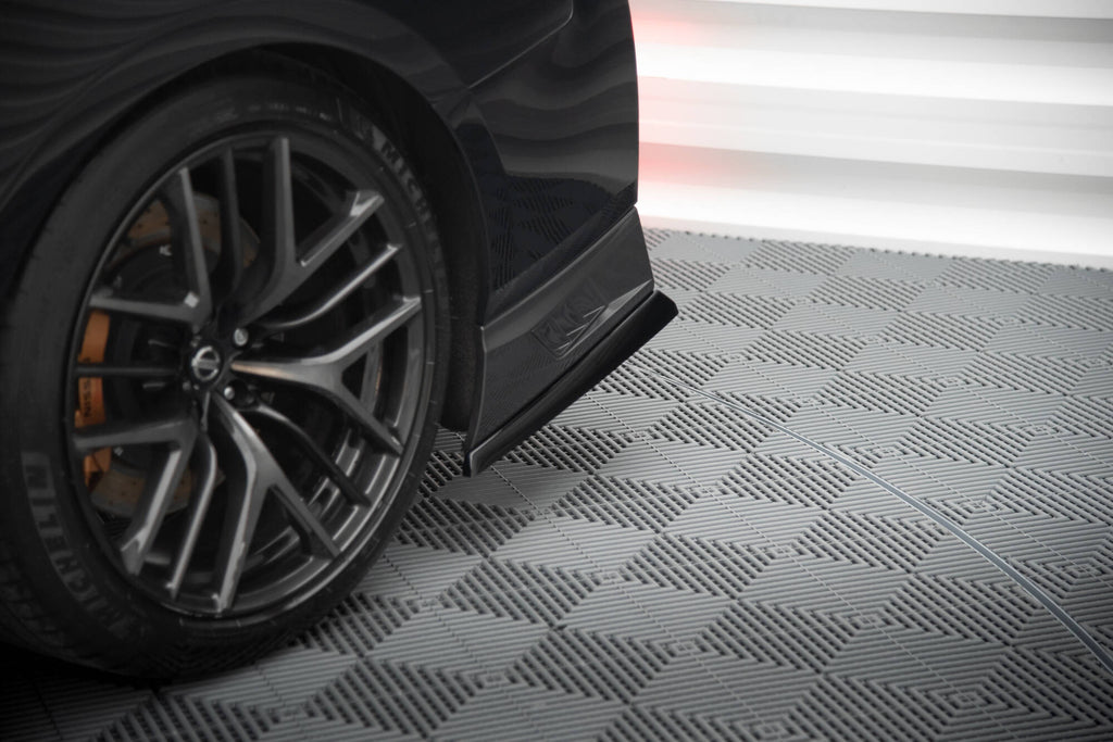 Maxton Design Heck Ansatz Flaps Diffusor passend für Nissan GTR R35 Facelift schwarz Hochglanz